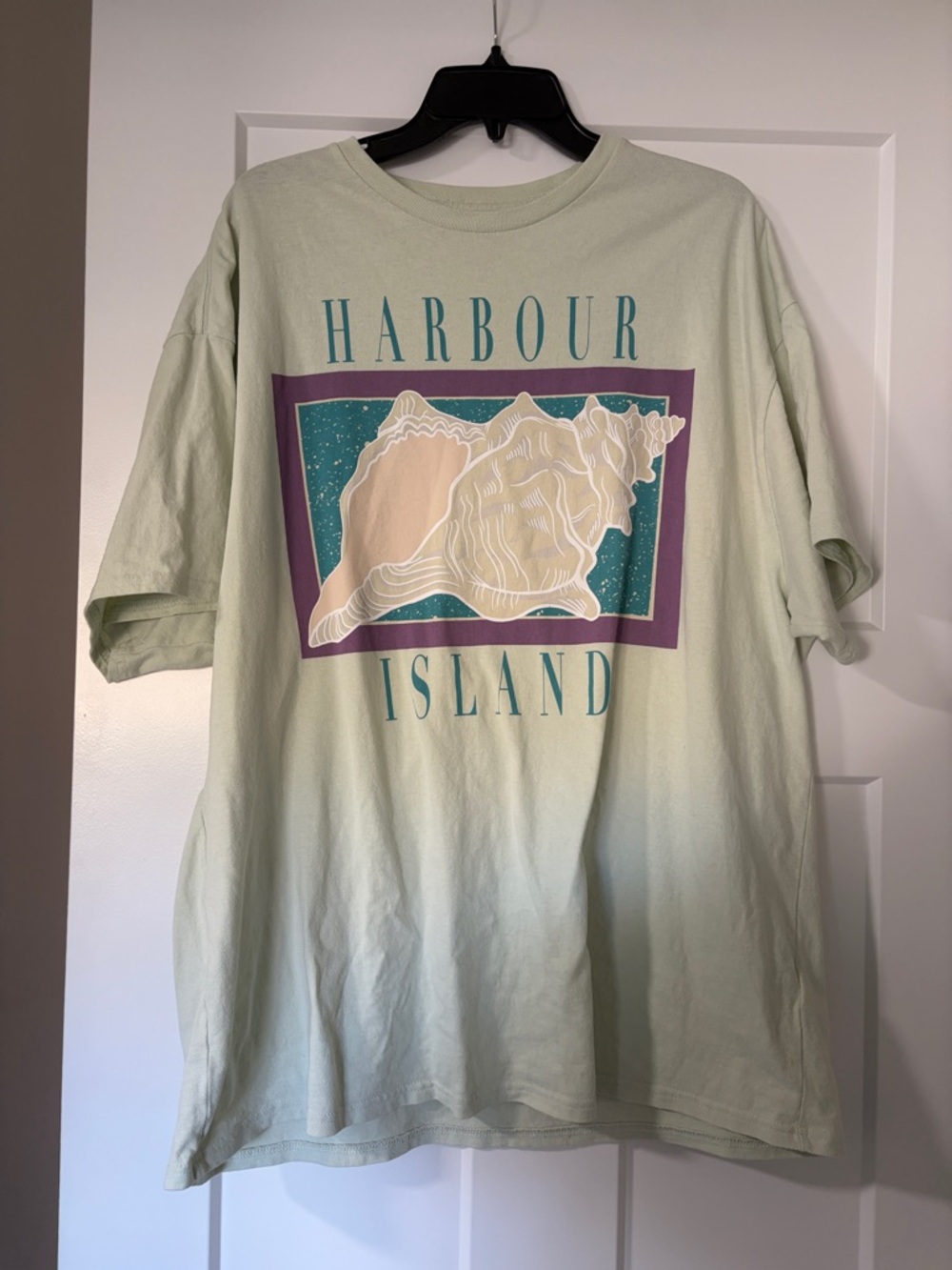 BDG Light Mint Graphic Tee with Teal Print